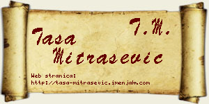 Tasa Mitrašević vizit kartica
